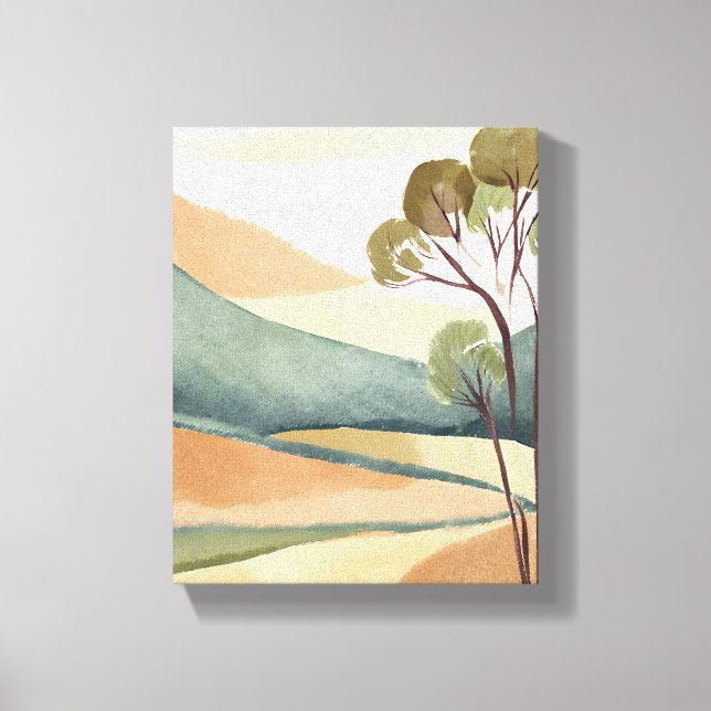 Toile Collines de Beige | Peinture de Paysage Naturel (Recto)