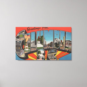 Toile Colombie, Caroline du Sud - Grandes lettres Scènes