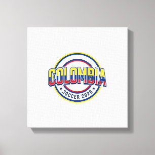 Toile Colombie Football 2026 Football Gras Pays Typograp