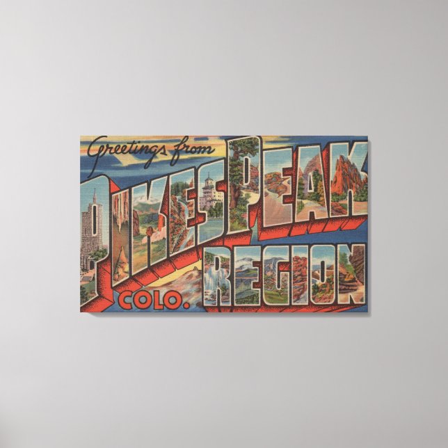 Toile Colorado Springs, Colorado - Pikes Peak (Recto)