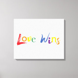 Toile Coloré, gai, design créatif de Love Wins
