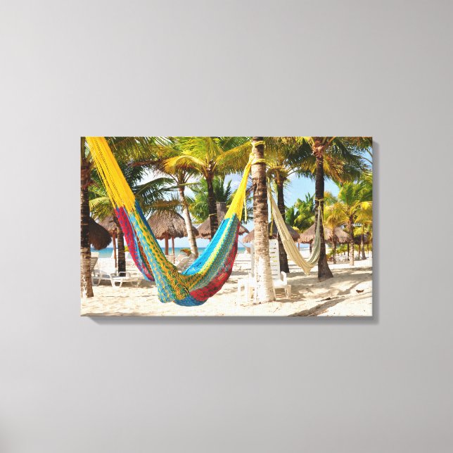 Toile Coloré Mayan Hammock Cozumel Mexique Canvas (Recto)