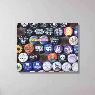 Toile Coloré Vintage Retro Badge Collection