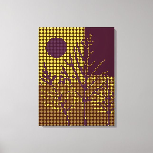 Toile colorée Disco Arbre et Lune (Recto)