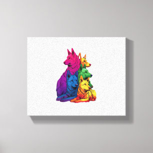 Toile Colorée LGBT Pride Allemand Berger Chien Pile