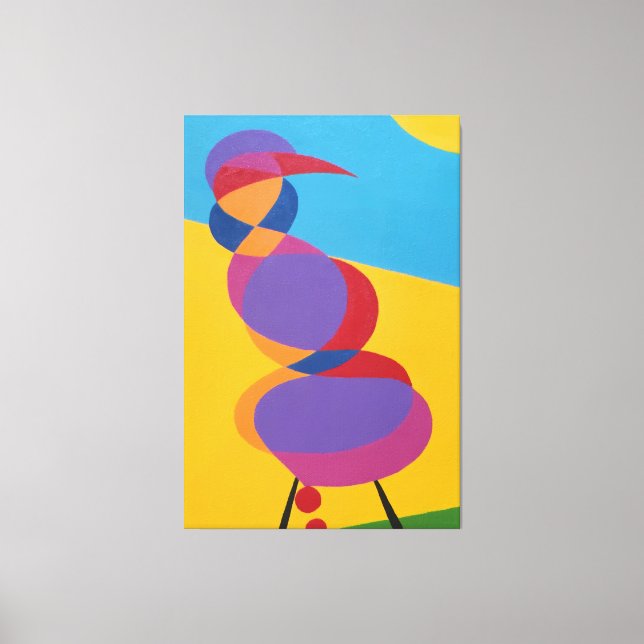 Toile Colorful Abstract Bird Canvas Print (Recto)