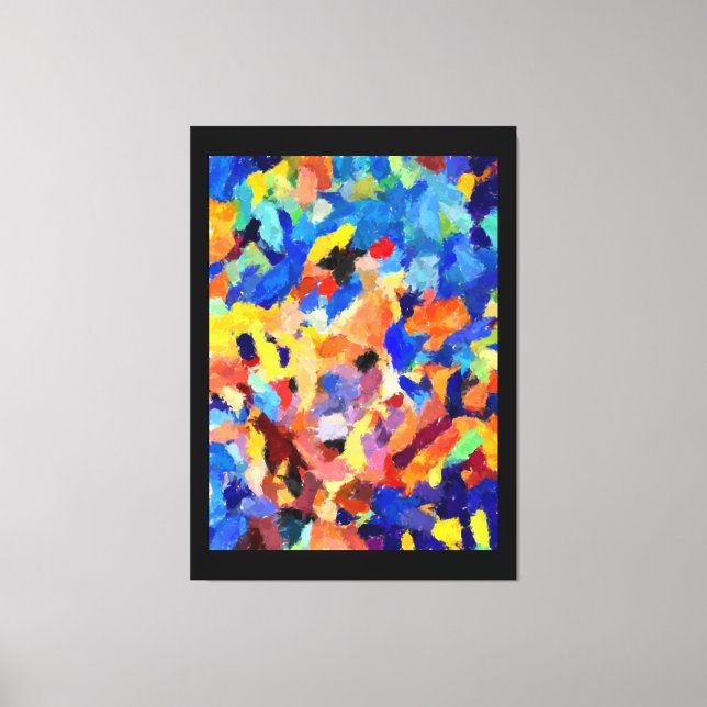 Toile Colorful Abstract finger painting art (Recto)