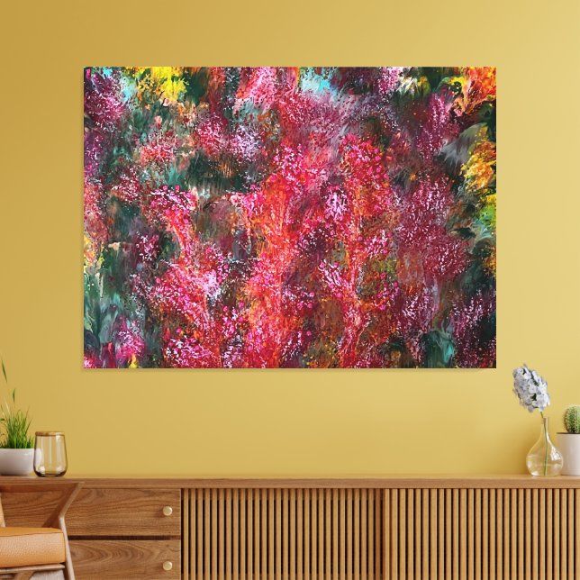Toile Colorful Abstract Floral Painting on Canvas (Insitu(Salon))