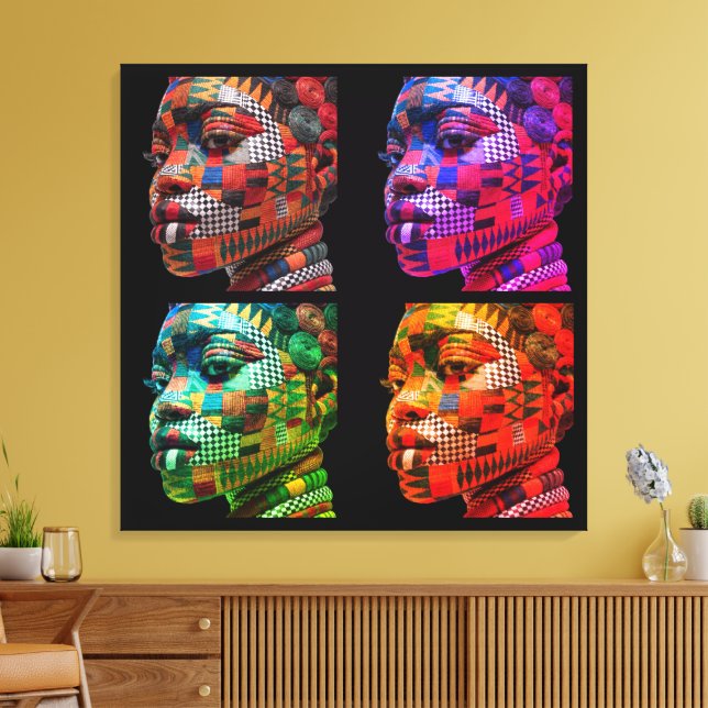 Toile Colorful Black Women Stretched Canvas Print (Insitu(Salon))
