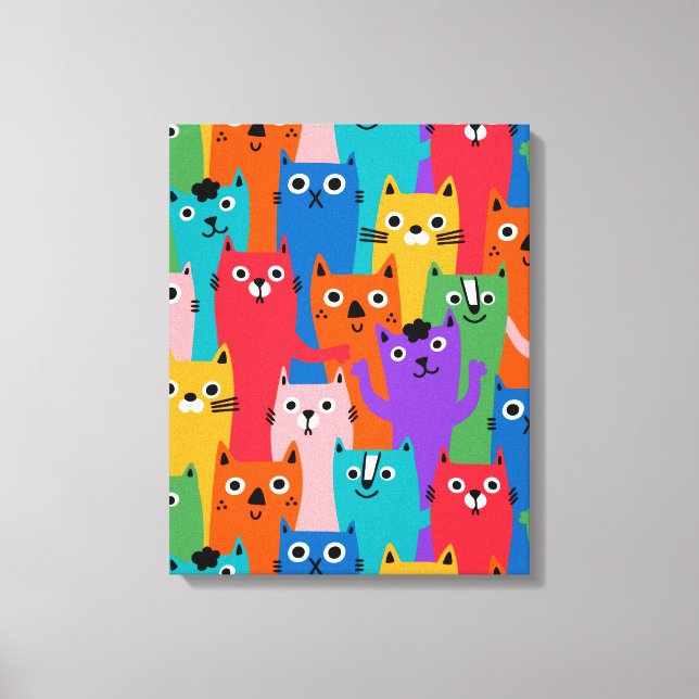 Toile Colorful cats (Recto)