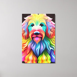 Toile "Colorful Goldendoodle Design Abstrait Vibrant
