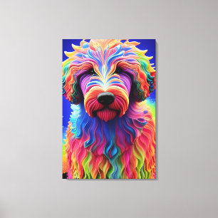 Toile Colorful Goldendoodle Festival Vivid Abstrait
