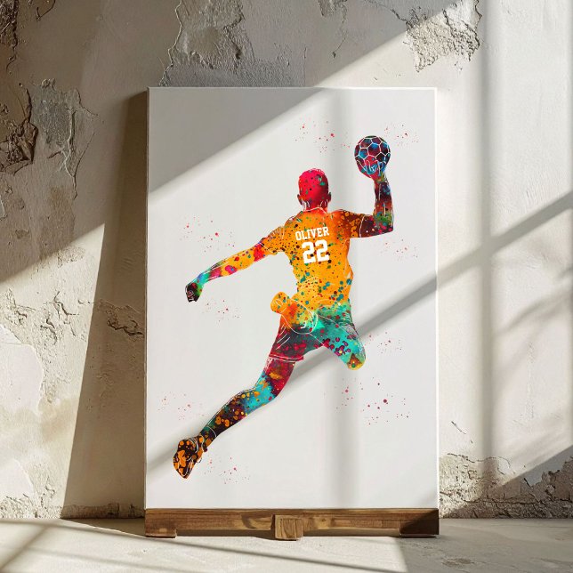 Toile Colorful Handball Player (Créateur téléchargé)