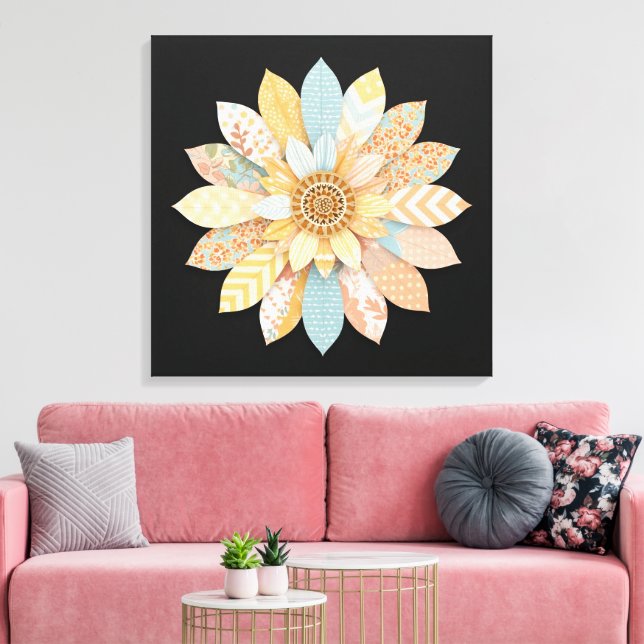 Toile Colorful Mandala Wall Art | Vibrant Boho Spiritual (Insitu(Salon))