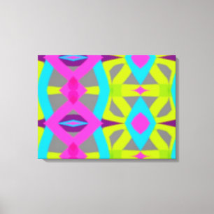 Toile Colorful Pink Blue Lime Green Motif Abstrait