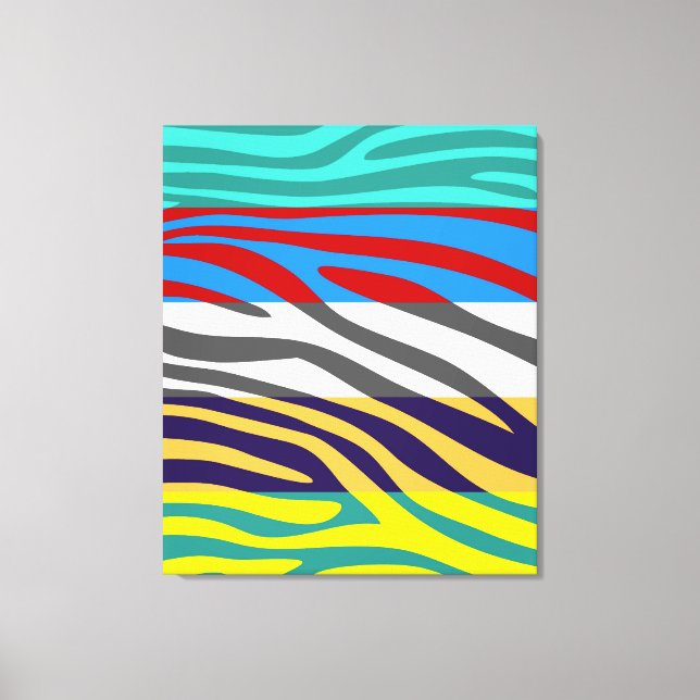 Toile Colorful Retro Zebra Stripe Motif 10 (Recto)