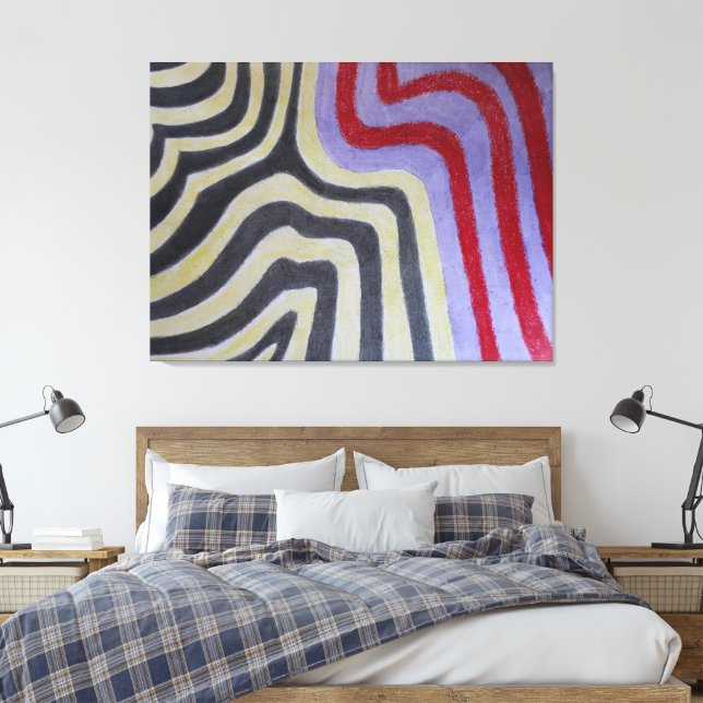 Toile Coloured Waves Stretched Canvas Print (Insitu(Chambre))