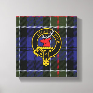 Toile Colquhoun Scottish Crest et Tartan Canvas