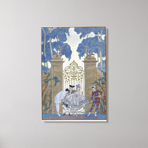 Toile Columbine, illustration pour 'Fetes Galantes' par 