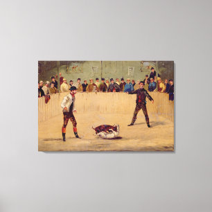 Toile Combat de chiens (huile sur papier)