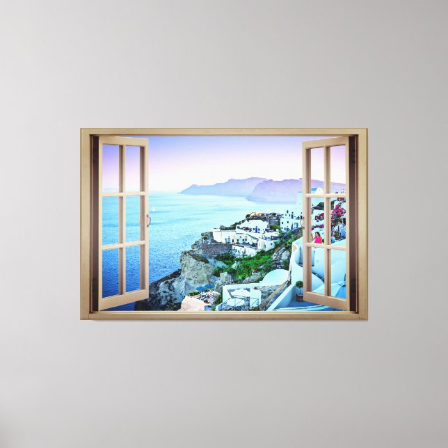 Toile Comme si vous vivez à Santorin Grèce Canvas Print (Recto)