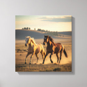 Toile Compagnons Sauvages au Coucher du Soleil – Décorat
