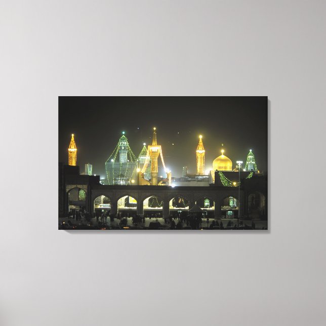 Toile Complexe du sanctuaire de l'Imam Reza la nuit, Mac (Recto)