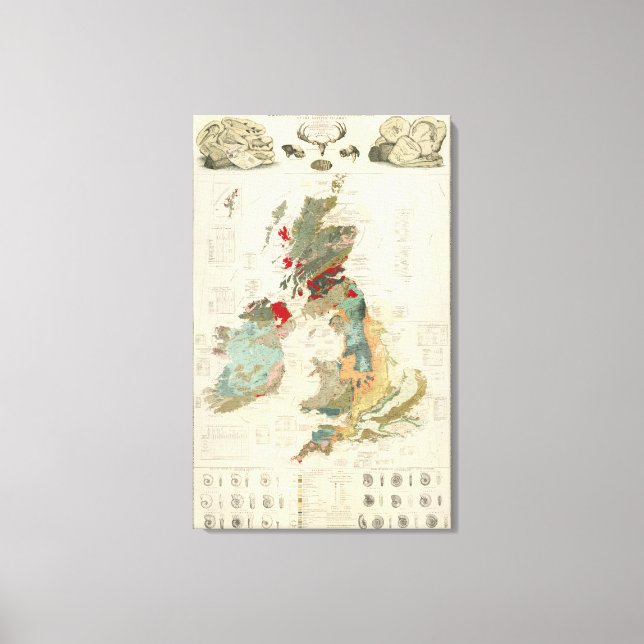 Toile Composite Carte géologique, paléontologique (Recto)