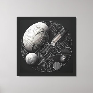 Toile Composition à double sphère