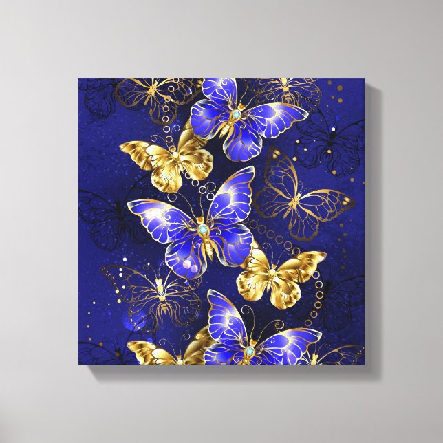 Toile Composition avec papillons de saphir (Recto)