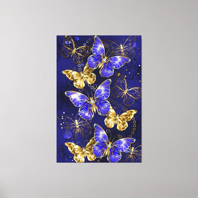 Toile Composition avec papillons Sapphire (Recto)