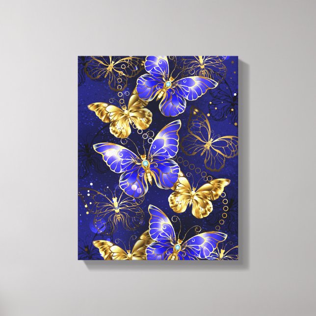 Toile Composition avec papillons Sapphire (Recto)