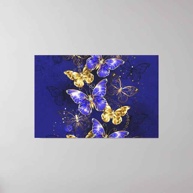 Toile Composition avec papillons Sapphire (Recto)