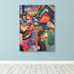 Toile Composition colorée par August Macke, Art ancien