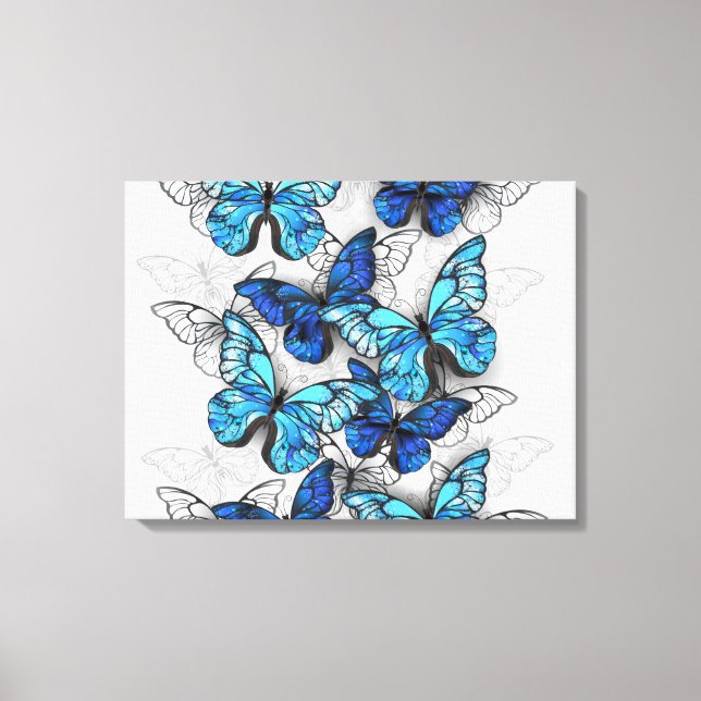Toile Composition des White and Blue Butterflies (Recto)