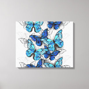 Toile Composition des White and Blue Butterflies