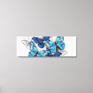 Toile Composition des White and Blue Butterflies