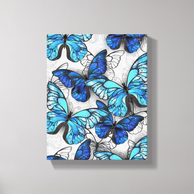 Toile Composition des White and Blue Butterflies (Recto)