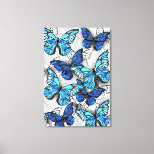 Toile Composition des White and Blue Butterflies