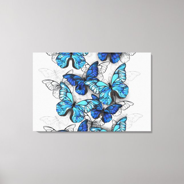 Toile Composition des White and Blue Butterflies (Recto)