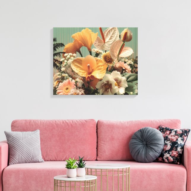 Toile Composition florale d'anthurium et de fleurs tropi (Insitu(Salon))