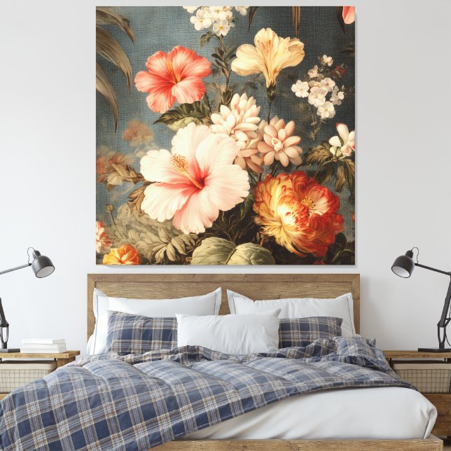 Toile Composition florale vintage vibrante (Insitu(Chambre))
