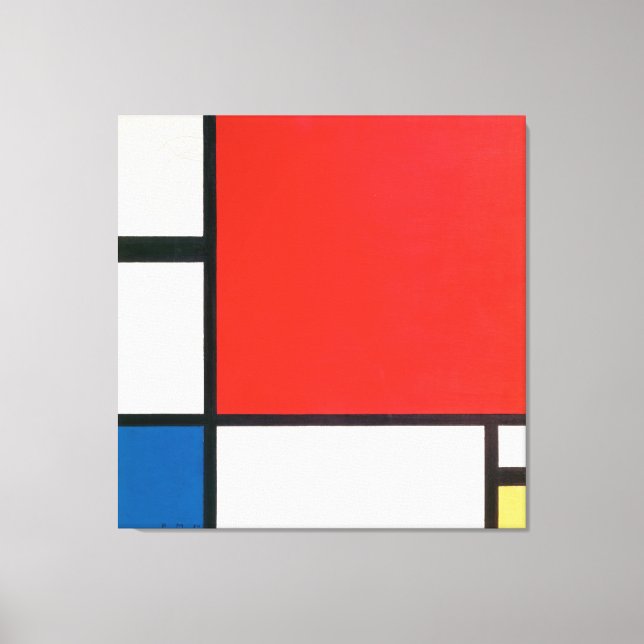 Toile Composition II en bleu rouge et jaune (1930) (Recto)