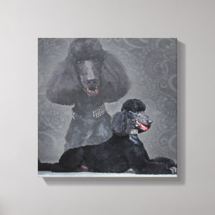 Toile Composition noire élégante en caniche standard