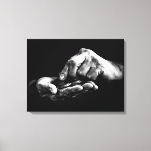 Toile Compter L'Argent Mains Blanc Noir Le Tirage Vintag