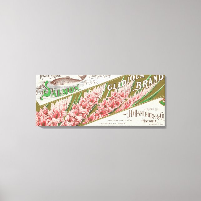 Toile Comté de Clatsop, Oregon - Étiquette Saumon Gladio (Recto)