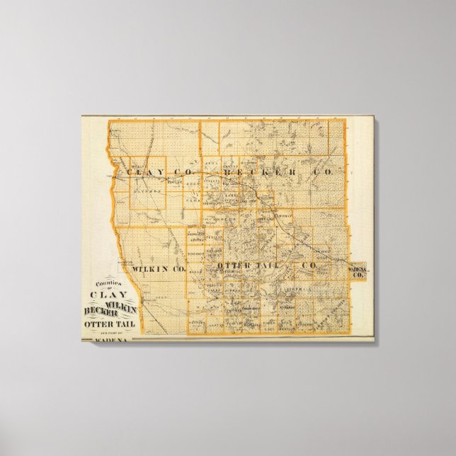 Toile Comtés d'Argile, Wilkin, Becker, Minnesota (Recto)
