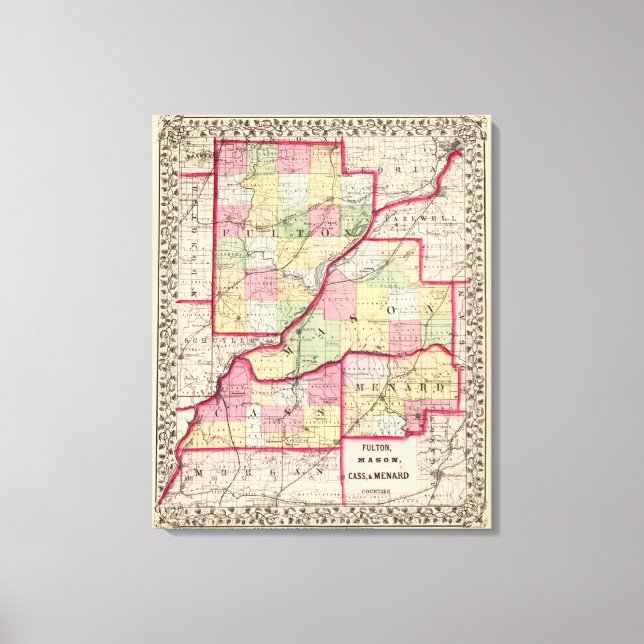 Toile Comtés de Fulton, Mason, Cass, Menard (Recto)