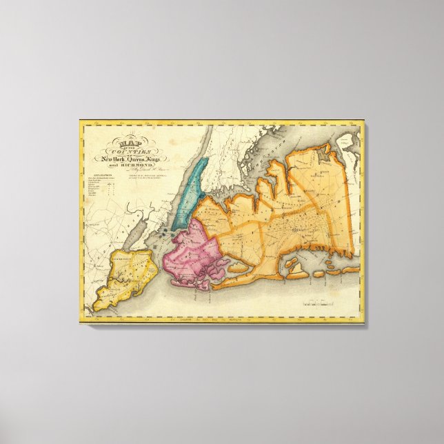 Toile Comtés de New York, Queens, Kings, Richmond (Recto)