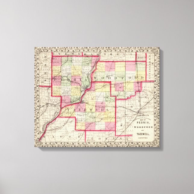 Toile Comtés de Peoria, Woodford, Tazewell (Recto)